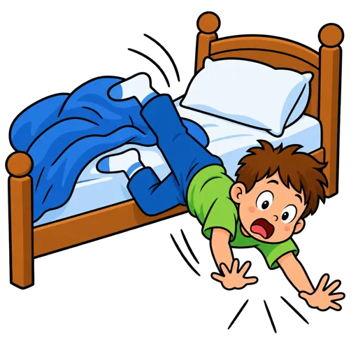 A child falling out of bed
